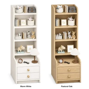 Minimalist Children Bookshelf Wood Storage Rack for Kid Bedroom