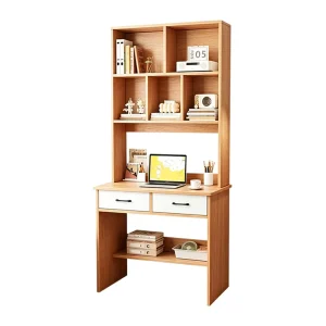 Minimalist Computer Desk with Display Shelves Storage Drawers Home Study Office Table