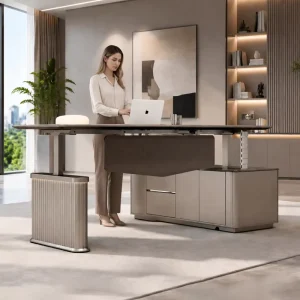 Minimalist Design Intelligent Electric Adjustable Executive Desk Eco friendly CEO Desk Office Standing Manager Desk