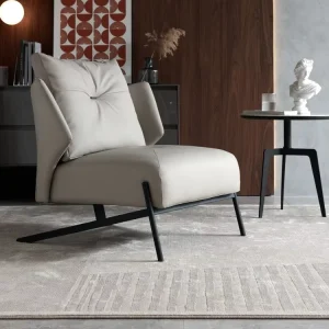 Minimalist Design Single Sofa Chair Sponge Filling Fabric Lounge Chair Living Room Balcony Office Reception Leisure Chair
