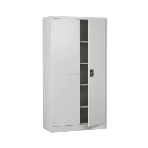 Minimalist Double Door Steel Cabinet Anti Rust Coating Adjustable Height Modern Office Storage High Home Office School Hospital