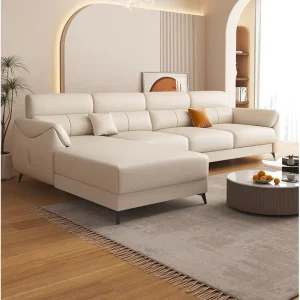 Minimalist Eourpen Fabric Sectional Sofa Set Soft Upholstered Arm and Back Pillows for Apartment Mall