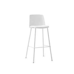 Minimalist Italian style Pub KTV Casual High Stool Backrest Adults Nordic inspired Plastic bar Chair Commercial Home