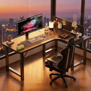 Minimalist L Shaped Gaming Desk Modern Studio Computer Table Stable Frame Corner PC Workstation Made in China Ready for Shipping