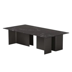 Minimalist Luxury Living Room Coffee Table Rectangular with Rustproof Metal Legs for Home & Office