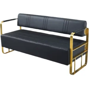 Minimalist Modern Commercial Leather Sofa Waiting Chair with Light Luxury Resting Area for Hair Salon