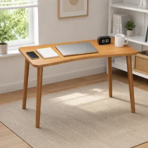 Minimalist Modern Computer Desk Space Saving Study Desk Rectangular Writing Table for Small Apartment Bedroom Home Office PC