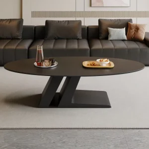 Minimalist Modern Metal Coffee Table Solid Wood Top for Living Room Small Apartments Light Luxury Design Living Room Furniture