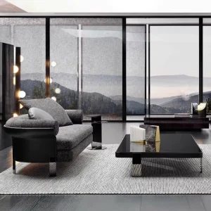 Minimalist Modern Straight Sectional Sofa Couch Used for Home Living Room