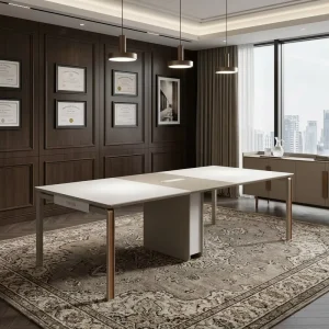 Minimalist Office Meeting Desk E1 Grade MDF Board 2mm PVC Banding Modular Boardroom Furniture Industrial Quality Table