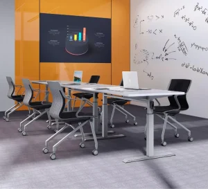 Minimalist Office Modular White Training Tables for Sale College Table Chair Training
