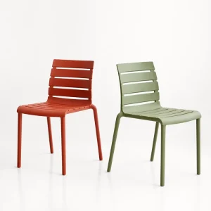 Minimalist Stackable Plastic Garden Chair Armless Slatted Design for Outdoor Restaurant Wedding Event Cafe Hotel Custom