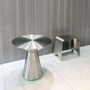 Minimalist Stainless Steel Brushed Coffee Tables for Small Apartment
