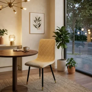 Minimalist Style Design Velvet Dining Chair Soft Padded Dining Accent Chair Ins Style Vanity Chair Hotel Desk Chair