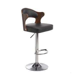 Minimalist Style High End Bar Stool Swivel Chair With Curved Backrest and Square Padded Seat Durable Bar Chairs for Casinos Used