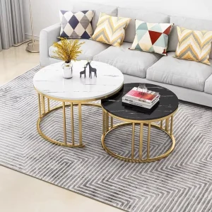 Minimalist Style Round Tea Table Living Room Retractable Home Light Luxury Modern Combination Round Table