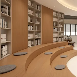Minimalist Stylish Contemporary Eco Friendly Durable Space Saving School Library Bookcase Extra Large Storage Capacity