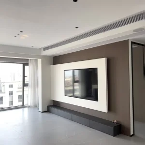 Minimalist Wall Mounted TV Cabinet Wooden Media Wall Unit with Storage Drawers Custom Living Room Furniture Floating Stand