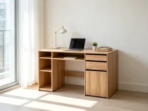Minimalist Writing Desk Household Computer Table with Drawers Closed Cabinet for Study Room
