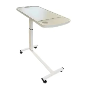 Mobile ABS Overbed Table Hydraulic Lifting Bedside Dining Table for Hospital