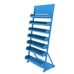 Mobile Book Storage Rack Floor Outdoor Magazine Newspaper Metal Display Rack