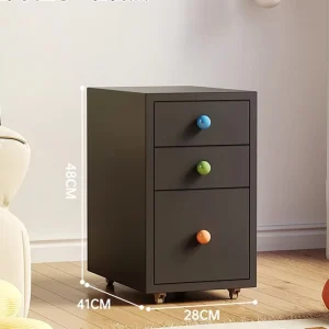 Mobile File Cabinet Under Desk Home Office Metal Filing Cabinets Black Steel Multi-Drawer Storage Cabinet with Wheels