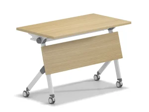 Mobile Foldable Office Table Wheeled Space Saving Classroom Desk Rolling Portable Foldable Training Desk Meeting Training Table