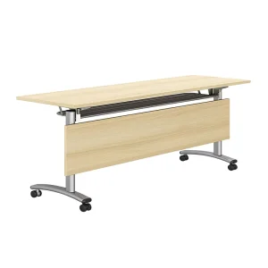 Mobile Folding Office Desk with Wheels Metal Training Table for Meeting Room