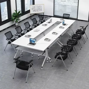 Mobile Folding Training Table With Wheels Foldable Conference Table for School and Corporate Training Rooms