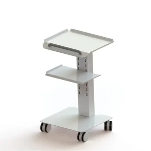 Mobile Hospital Workstation Cart Trolley 4 Castors Aluminium Plastic Construction 130LB Load Capacity for Efficient Workflow