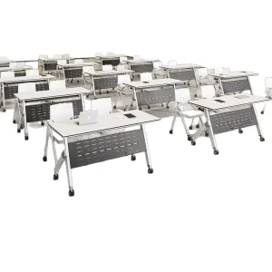 Mobile Modern Commercial Conference Table Set Spliceable Multi Functional Office Desk Practical Double Training Table Computer