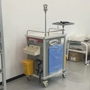 Mobile Multifunctional Medical Trolley Hospital Emergency Crash Cart with CPR Board and Waste Bins