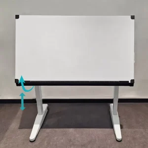 Mobile Pneumatic Iron Frame Ergonomic Easy Assembly Height Adjustable Modern Commercial Drafting Office Work Desk