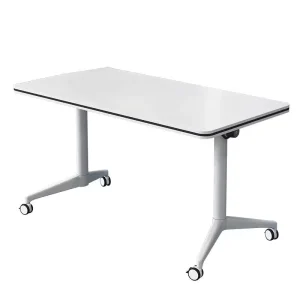 Mobile School Office Desk with Wheels Locking Casters Modern Training Table Folding Workstation for Classroom Conference Room