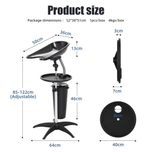 Mobile Shampoo Basin Portable Hair Wash Sink for Salon Height Adjustable Shampoo Bowl for Mobile Hairdressing Stylists