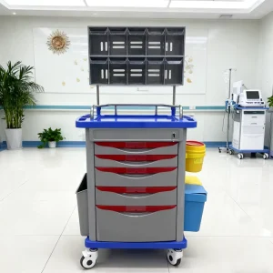 Mobile Silent Anesthesia Medical Trolley Lockable Storage Cart with 1 Year Warranty for Hospital Surgery Room Use
