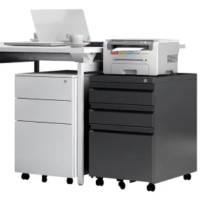 Mobile Steel Filing Cabinet with Lockable Drawers Anti-Static & Fire-Resistant Under-Desk Office Storage Unit