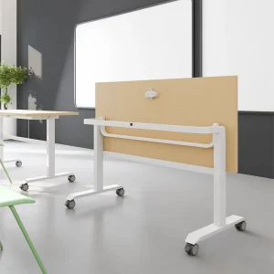 Mobile Training Tables Rectangular Movable Foldable Laptop Table with Heavy Use Casters Modern Design for Training Room