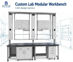 Mobile Water Gas Elec Reagent Rack Cabinet Modular Lab Workbench with Utility Column for University Pharma and Chemical Labs