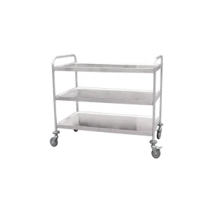 Mobile Wheel Castor Stainless Steel Service Trolley 304 Stainless Steel Trolley Cart with Flat Shelf