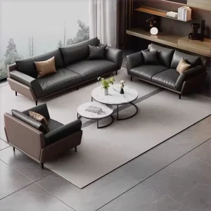Modern 1 3 Seat Ultra Fiber Leather Sectional Sofa Simple Business Leisure for Guests Luxury Outdoor Home Office Apartment Use