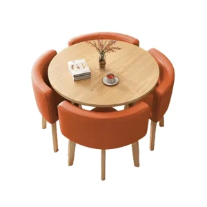 Modern 1 Table 4 Chairs Restaurant Furniture Sets Mall Cafes Bubble Tea Shops Beauty Salons Leisure Venues Small Meeting Tables