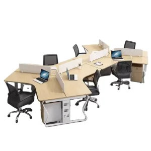 Modern 120 Degrees L Shape Desk Simple Special Wood Modular Clerk Workstation for Home Office Staff Desk Desktop Partition