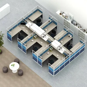 Modern 120cm 6 Seat Aluminum Frame Modular Office Workstation Cubicle