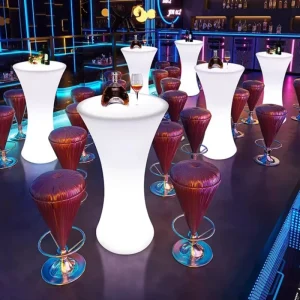 Modern 16 Colors Change Led Furniture Lighting Led Cocktail High bar Table Led Portable Solar Power Led Bar Cocktail Table
