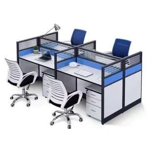 Modern 2 4 6 Person Employee Cubicle Workstation Durable E1 Grade 25mm Thick Board Customizable Color Size Office Desk