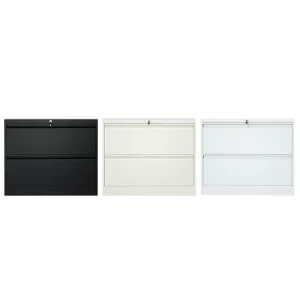 Modern 2 Drawer Eco Friendly Cold Rolled Steel Lateral File Cabinet with Key Lock for School Home Office Bedroom Use