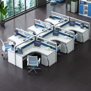 Modern 2 Person Convertible Wooden Office Cubicles Workstation Desk with Extendable Modular Design Office Furniture for Building