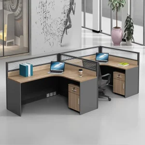 Modern 2-Person Workstation Desk Custom Size Cubicle Partition Office Furniture For Home & School Factory Price
