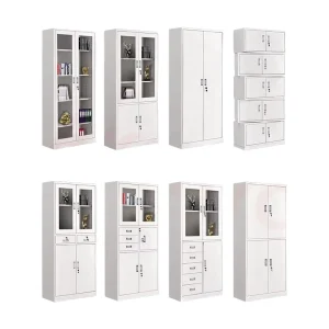Modern 2-Swing Door Metal Filing Cabinet For School Office Storage Adjustable Lockable Freestanding Foldable For Hospital Use